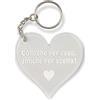 Generico Portachiavi donna cuore 6x6 cm in plexiglass trasparente Personalizzabile Idea Regalo per colleghe amiche portachiave originale per amica e collega (4-Personalizzato)