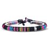 Made by Nami Braccialetto Surfer Boho - Donna e Uomo - Accessori Fatti a Mano per Festa in Spiaggia - Etnico Hippie - 100% Impermeabile e Regolabile - Amicizia Ragazze (nero-rosa)