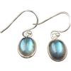 Handmade Orecchini in labradorite naturale fatti a mano con castone in argento sterling 925, orecchini ovali con pietre preziose