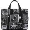 BTCOWZRV Borsa da trasporto per computer portatile da 15 pollici, collezione retrò, borsa per computer da uomo e donna, borsa messenger per lavoro, collezione di fotocamere retrò cool, 15 pollici, collezione