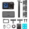 DJI Osmo Action 5 Pro Combo Adventure Bundle, Action Cam 4K con Sensore 1/1.3, Batteria Lunga Durata 12h con 3 Batterie, Due Touchscreen OLED