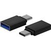 AISENS Mini adattatore alluminio USB 3.2 Gen1 3A, tipo USB-C/M-A/H, nero