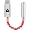 Girftu JCALLY JM6 Pro USB C Type-C a 3,5 mm Dual DAC CX31993 MAX97220 Digital Audio Portable decoding amp HiFi DAC Mobile Headset Adapter (argento rosso)