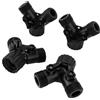 Haofy Rubinetto Sdoppiatore a Y a 2 Vie con Doppie Valvole per Perdita, Connettore per Tubo 4 Pezzi per Rubinetto Giardino, Autolavaggio, Uso Pompa dell'acqua, Adatto per Standard UE (BLACK)