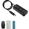Denash Tastiera Personalizzata USB, Mini Chiave a 3 Tasti per la Pasta di Copia 'ufficio di Gioco con Assorbimento Magnetico, Funzioni Multimediali, Riconoscimento Touch Dot Braille, (HK33UWM White)