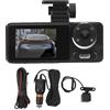 KIMISS Dash Cam per Auto 1080p Videocamera per Auto Registratore di Guida con Tripla Lente Display IPS da 2 Pollici Visione Notturna Girevole Telecamera per Cruscotto per Auto Monitor