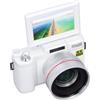 Generic Fotocamera Digitale 4K, Piccola Videocamera Digitale Portatile Anti-vibrazione con Schermo Ribaltabile da 180 Gradi per Esterni (WHITE)