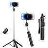 FORGERAY C13D - Treppiede per selfie da 134,6 cm, con luci di riempimento, telecomando Bluetooth, supporto per telefono staccabile, doppia modalità di illuminazione, per iPhone, Android, GoPro e