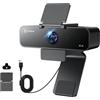 N newline Webcam 4K con microfono, tracciamento del presentatore AI, controllo gestuale, FOV 95°/78°/65°, Plug & Play, fotocamera PC con copertura per la privacy per laptop, zoom, squadre