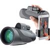 Gosky Titan 12 x 50 telescopio monoculare ad alta potenza per adulti, adattatore per smartphone - Impermeabile IPX7 antiappannamento - Prisma BAK4 e obiettivo FMC per bird watching caccia campeggio