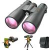 Adasion Binocolo 15x56 UHD per adulti ad alta potenza con adattatore per telefono e treppiede, super potente BAK4 Prisma Binocolo impermeabile per caccia, osservazione delle stelle, bird watching