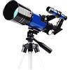 RENYUEH Telescopio astronomico, telescopio zenitale 45°, telescopio astronomico e astronomico, telescopio per bambini per studenti delle scuole con zaino e treppiede (Blu C)
