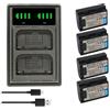 CQJFCYBRA Caricabatteria 2280mAh For NP-FZ100 NPFZ100 NP FZ100, Compatibile Con Sony NP-FZ100, BC-QZ1, Sony A9, A7R III, A7 III, A6600(4 Battery 1 Charger)