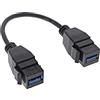 InLine® USB 3.2 Gen1, 2 cavi adattatore Keystone, 2 prese USB A Keystone, 0,2 m