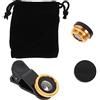 Uonlytech 2sets Kit Obiettivi per Fotocamera del Telefono Obiettivo Grandangolare e Macro Obiettivo Fisheye Incluso Clip e Custodia in Microfibra per Lenti