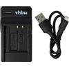 vhbw Caricabatterie USB compatibile con Fotocamera Panasonic HX-WA2, HX-WA20, HX-WA20EG, HX-WA3, HX-WA30, HX-WA30EG.