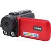 Yctze 1080P, Zoom 18x, Videocamera da 24 MP con Schermo Rotante, Microfono Esterno, modalità Notturna, Registrazione in Loop, Filigrana Temporale per Viaggi, Campeggio (rosso)
