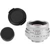 BAFOVY Obiettivo 35 Mm F1.6 con Messa a Fuoco Manuale Attacco C, Obiettivo Fisso Ad Ampia Apertura per Fotocamere NEX e M4/3, Ideale per Fotografie in Condizioni di Scarsa Illuminazione (SILVER)