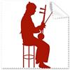 DIYthinker Cina cultura Erhu Player silhouette illustrazione modello occhiali panno di pulizia Gift Phone Screen Cleaner 5PCS