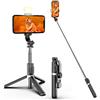 TTBDBFH Treppiede per selfie Stick Wireless Bluetooth Selfie Stick Mini treppiede pieghevole con riempimento LED Otturatore luminoso Telecomando Treppiede portatile per selfie Stick per smartphone iOS Android