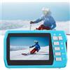 Jectse Fotocamera Subacquea 4K, Full HD 56MP Zoom Digitale 16X Fotocamera Digitale Impermeabile da 10 Piedi, Videocamera Selfie Compatta a Doppio Schermo per Nuoto Snorkeling, Batteria