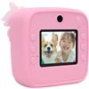 BAOFUYA Fotocamera a Stampa Istantanea, Fotocamera Digitale per Bambini 1080P Lettore MP3 con Stampa Termica Digitale Giocattolo per Regalo per Ragazze e Ragazzi (PINK)