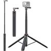 Plyisty Tripode di Selfie Stick per Go Pro Eroe 10 9 8 7, Supporto per Treppiede Estendibile da 54 Pollici, con Vite da 1/4 di Pollice, per L'azione di e One R e More