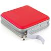 Gadget Hoppa Custodia rigida a portafoglio per 36 CD e DVD, custodia per il trasporto, borsa organizer portatile - ROSSO