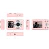 Walmeck Fotocamera Digitale Portatile 4K per Bambini a Doppio Schermo 48MP Zoom 18X Fotocamera da Viaggio con Flash Incorporato (Rosa)