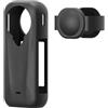 Generico Custodia protettiva per Insta360 X4 Aircon copriobiettivo - Copertura integrale antiurto e antigraffio Custodia protettiva per il corpo Copriobiettivo Kit protettivo per videocamera sportiva (Nero)