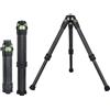 Kezhi Mini treppiede in fibra di carbonio con vite da 1/4, treppiede universale per fotocamera insta360 Insta 360 x5 x4 x3, per GoPro Go Pro Hero 13 12 11 10, microfono, luce LED (verde)