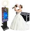 WideMeet Magic Mirror Photo Booth - Cabina fotografica da 114,3 cm con touchscreen da 54,6 cm, con specchio per selfie, luce RGB e custodia da viaggio, portatile, per feste di nozze, eventi, colore: nero