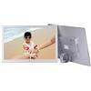 UsmAsk Spacmirrors Cornice per foto digitale da 17 pollici Macchina pubblicitaria HDMI Led Smart Slideshow E-Album Lettore video Mp3/Mp4 Montaggio a parete in metallo con espositore (Argento)