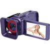 Fockety Videocamera 4K, videocamera Wi-Fi da 64 MP per vlogging con zoom digitale 18X e schermo rotante da 3 pollici, videocamera con zoom digitale, supporta scheda SD da 32 GB (PURPLE)