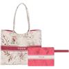 THUN - Borsa mare con pochette e charm Eleganza Esotica - 100% poliestere, Borsa 42X37X14 cm, Pochette 20x28 cm