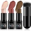 LOPHE Crema Multi-Stick per Contorno, 3 Pezzi Trucco per Guancia, Illuminante Viso e Bronzer Contour, Luminoso per Il Trucco Del Viso(Set B)