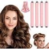 LOPHE Bigodino Morbidi, 4 Pezzi Ricci Senza Calore con 1 Seta Fazzoletto, Nessun filo, Heatless Hair Curler per la Notte, Bigodino Lungo per Boccoli per Corti, Lisci o Ricci（Rosa）