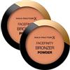 Max Factor Facefinity Bronzer Powder Terra Compatta Opacizzante Uniformante Effetto Naturalmente Abbronzato Texture Leggera Finish Abbronzatura Naturale Lunga Tenuta 001 Light Bronze - 2 Bronzer