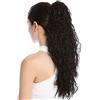 WIG ME UP - N461-V-1 Toupet Coda di cavallo Lunghi Voluminosi Ricci Ricci crespi Afro Kinks Nero 55 cm