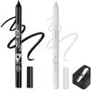 Generico 2 Pcs Colorato Gel Glitter Eyeliner, Eyeliner impermeabile Labbra Liner Ombra occhi Matite sopracciglia Penna Eye Makeup (01 Nero e 02 Bianco)