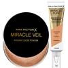 Max Factor Miracle Pure Skin-Improving Foundation Fondotinta Liquido Idratante SPF30 PA+++ Lunga Tenuta 75 Golden + Max Factor Miracle Veil Radiant Loose Powder Cipria in Polvere Translucent
