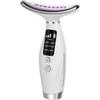 10ELED Massaggiatore Viso e Collo EMS, Bianco, 7 Modalità LED, Riscaldamento 45°C, Vibrazione a 3 Livelli, Ricarica USB-C