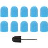 JECOMPRIS Cappucci Resistenti All'usura e Protezione dal Calore Blu per Levigatura Unghie in Plastica 10 Pezzi per Uso Personale e Familiare