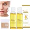 Aicoyiu Olio detergente esfoliante, 2024, nuovo olio detergente esfoliante illuminante, olio peeling giallo per tutti i tipi di pelle, idratante per pulizia profonda, olio peeling forte (2 pezzi, 10 cm)