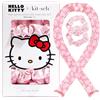 Kitsch Hello Kitty x Kitsch Set di bigodini in raso senza calore, per ricci morbidi e senza crespo, per dormire, fascia per capelli con asta arricciacapelli, facce di Kitty rosa