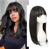 RUNRAYAY Topper per capelli per donne, topper da 50 cm, parrucche per donne con capelli diradati, frangia sottile con clip, base ampia a 360° 3D per donne con base ampia (1B/2#)