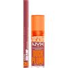 NYX Professional Makeup Duck Plump Gloss Lucidalabbra Colore 03 Nude Swings 7ml + Duck Plump Plumping Lip Liner Matita Labbra Colore 02 Pinkjection Rimpolpante con Zenzero e Peperoncino - Set da 2