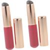 AUTSUPPL Set 2 Pennelli Labbra in Silicone Rosa Testa Tonda, Applicatore per Rossetto e Correttore, Resistente e Portatile Custodia Antipolvere per Trucco Labbra Preciso