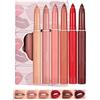 JHzood Set Matite Rossetto Opaco, Matita Labbra Vellutata, Matita Roteante Opaca, Rossetto Idratante Resistente Alle Sbavature, Penna Tinta Labbra Trucco Per Tutte Le Pelli (A)