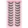 Generic Manga Lashes Aspetto Naturale Ciglia Finte Anime-Ciglia Mink Wispy Spiky 8D Volume Ciglia Ciglia Coreane Giapponesi Asiatiche Cosplay Ciglia Sembra Singoli Cluster PtM829 (Taglia Unica)